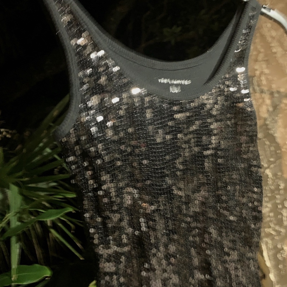 Amazing, Sexy Black Tank Top with sequens.  Beautiful Shirt!